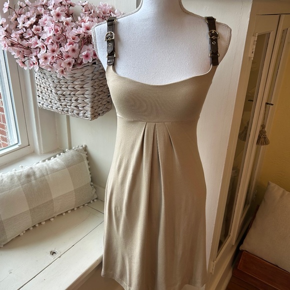 Cache Tan Mini size S Dress w/Buckle Straps - Picture 1 of 15